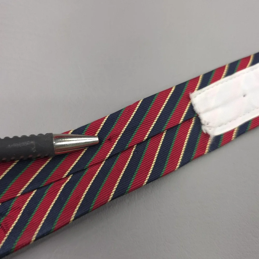 Vintage Pride Of England Tie Mens One Size Red Polyester Repp Striped Short